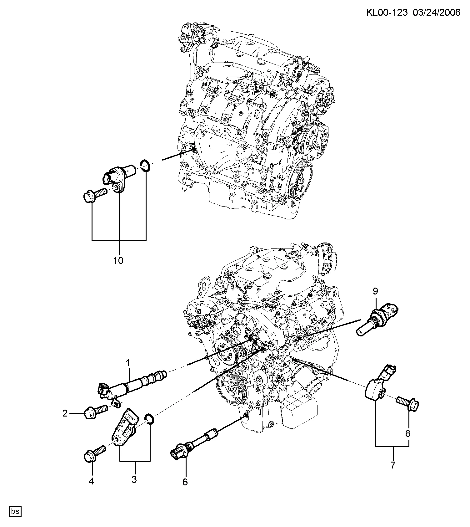 ДВИГ. СБ. 3.2 Л V6 ДЕТАЛЬ 14 ДАТЧИК ДВИГАТЕЛЯ (LU1/3.2G)