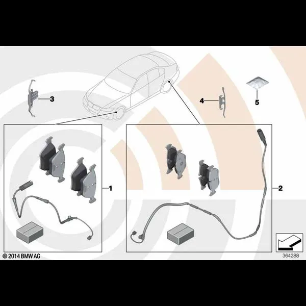 Сервисный к-т тормозных накладок