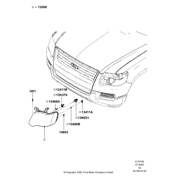 05D - Headlamps and Front Flasher Lamps, Ford Series; 19/JUL/2005-16/DEC/2010