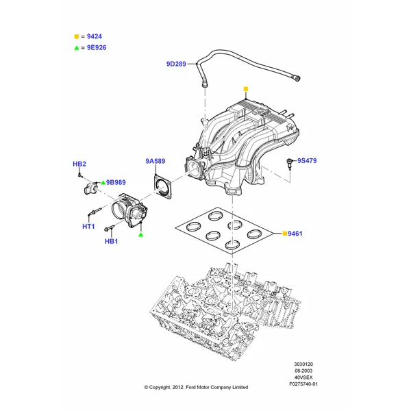 20J - Intake Manifold, 4.0L V6 12V SOHC EFI; 04/AUG/2003-16/DEC/2010