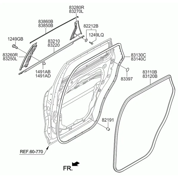 молдинг задней двери