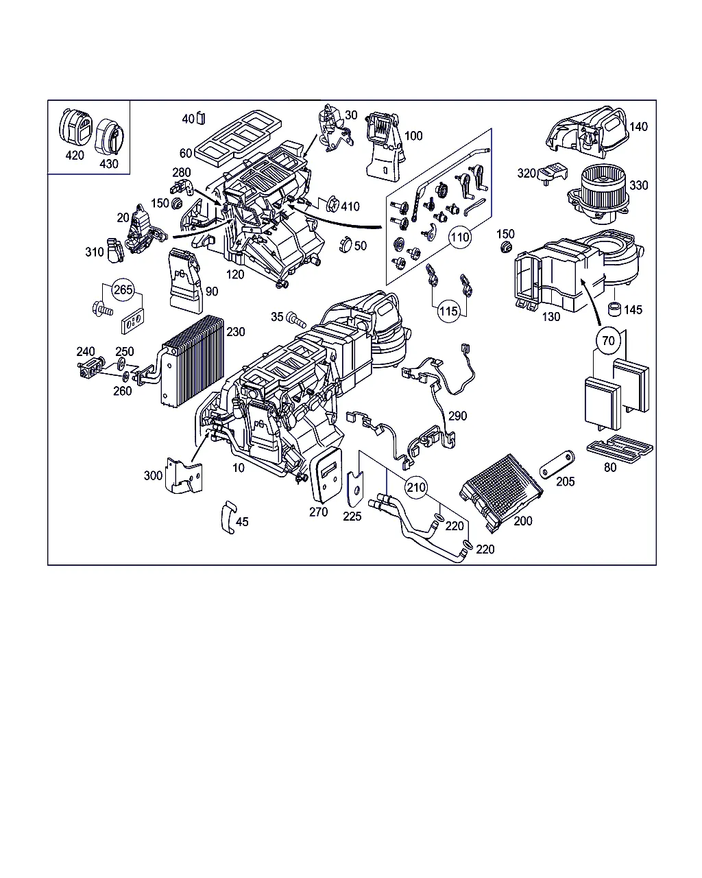 КОРОБ СИСТЕМЫ КОНДИЦИОНИР. И ОТОПЛ. С ВЕНТИЛЯТОРОМ И ЖГУТОМ ЭЛЕКТРОПРОВОДКИ