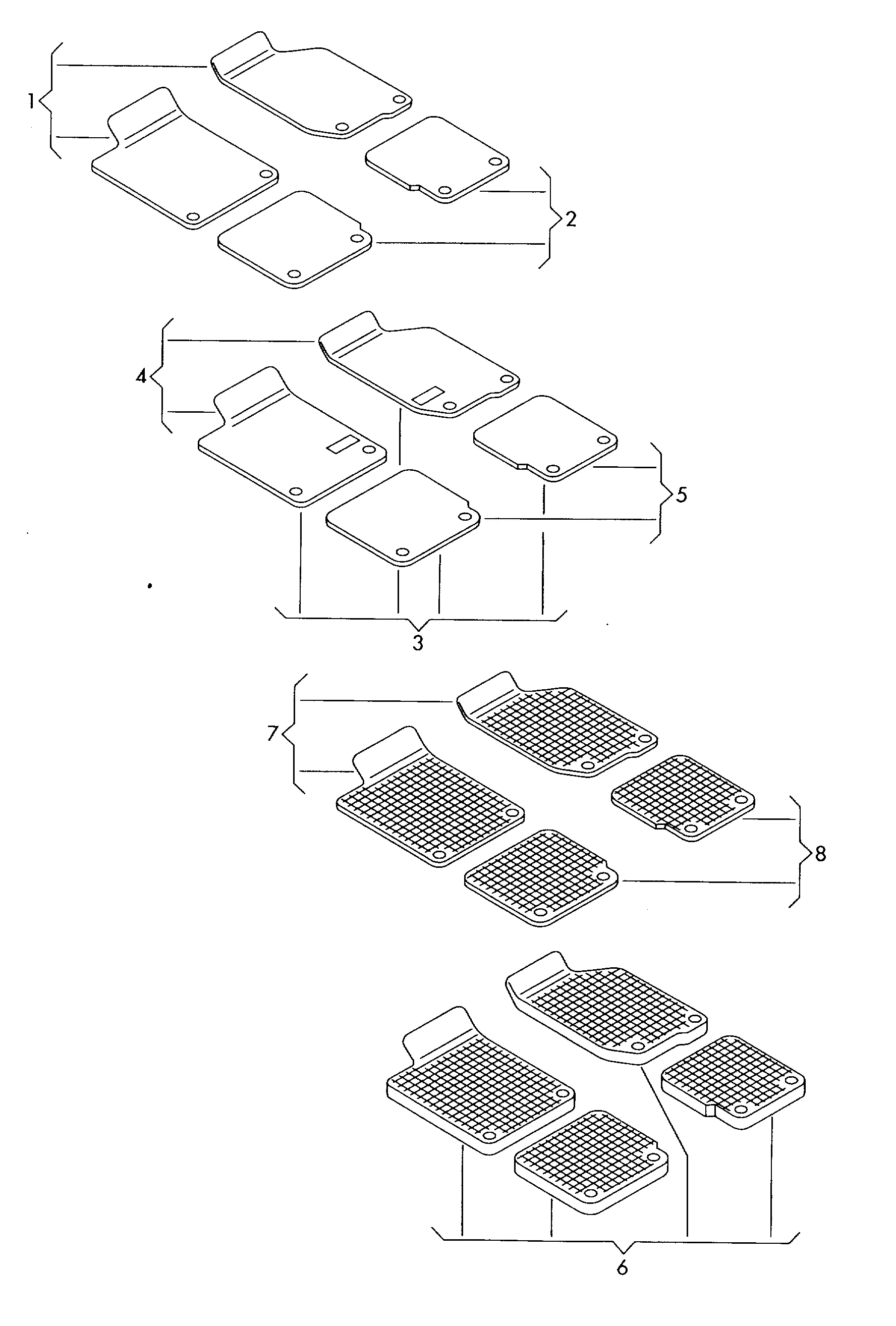 Оригинальные аксессуары 1 к-т ковриков (текстиль) 1 к-т ковриков (резиновые)