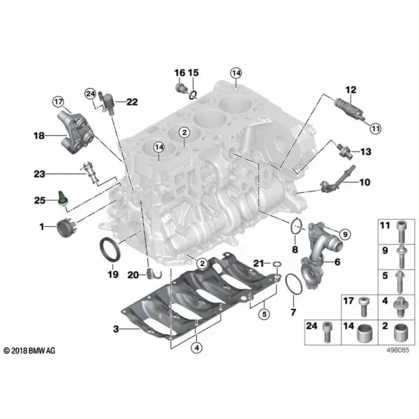Дополнительные элементы блока цилиндров