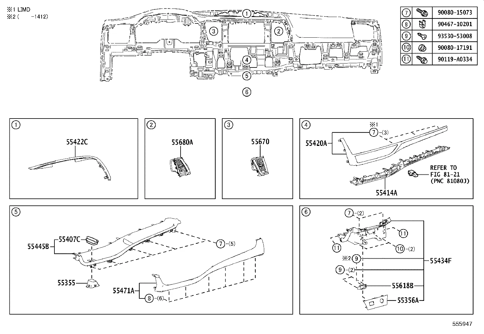 INSTRUMENT PANEL & GLOVE COMPARTMENT