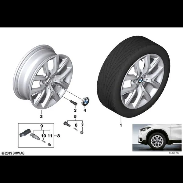 BMW л/с диск, Y-обр. спицы 574 - 17" SZ