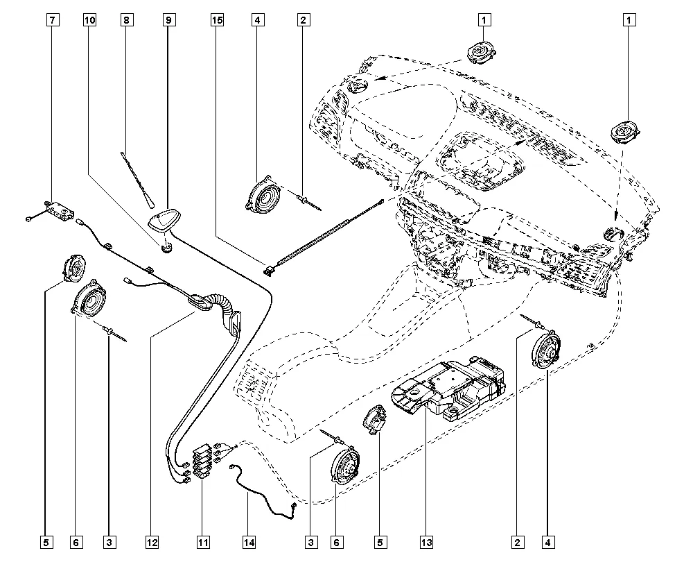 Монтажное пространство под автомагнитолу