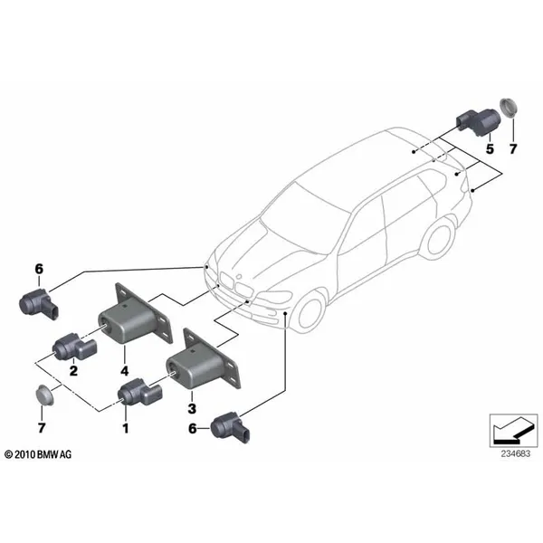 Сигнализация авар.сближен.при парк.(PDC)