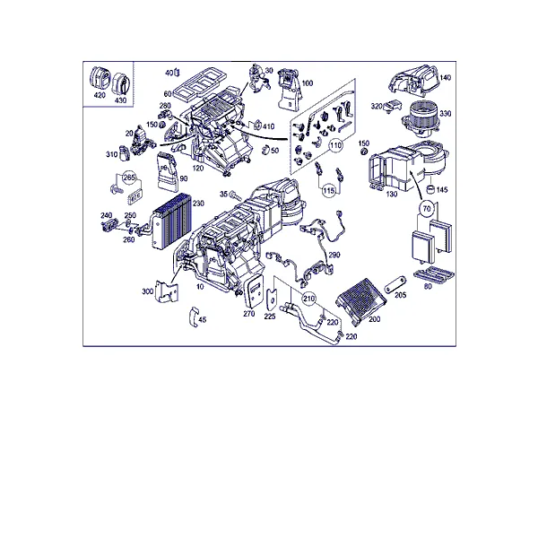 КОРОБ СИСТЕМЫ КОНДИЦИОНИР. И ОТОПЛ. С ВЕНТИЛЯТОРОМ И ЖГУТОМ ЭЛЕКТРОПРОВОДКИ