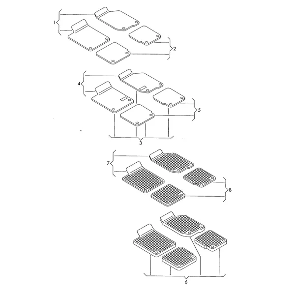 Оригинальные аксессуары 1 к-т ковриков (текстиль) 1 к-т ковриков (резиновые)