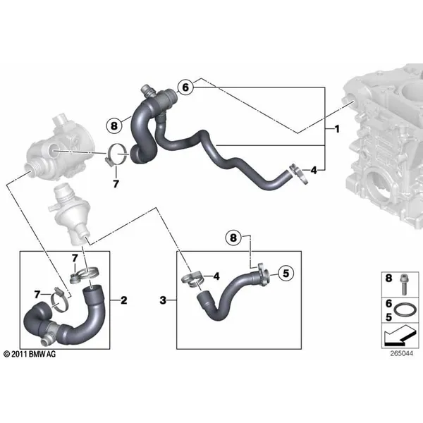 Водяной шланг системы охлаждения