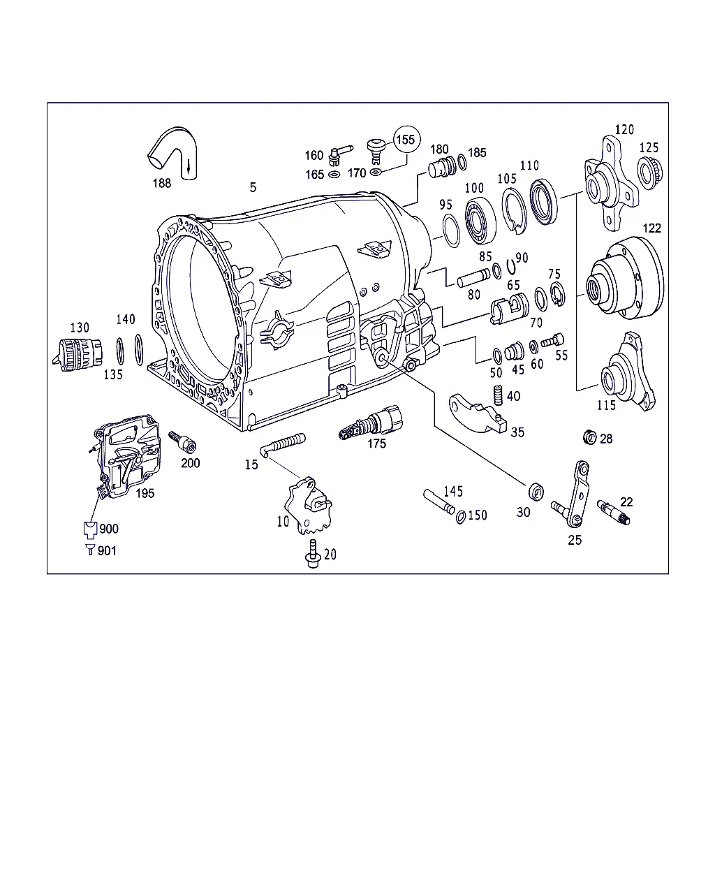 КОРПУС КП, ВЫХОД. ФЛАНЕЦ, СТОЯН.БЛОКИР. RRE, БЛОК.АКП, РЫЧАГ СЕЛЕКТ. ДИАПАЗ.