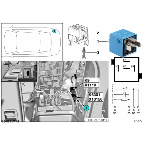 Реле топливного насоса K6301