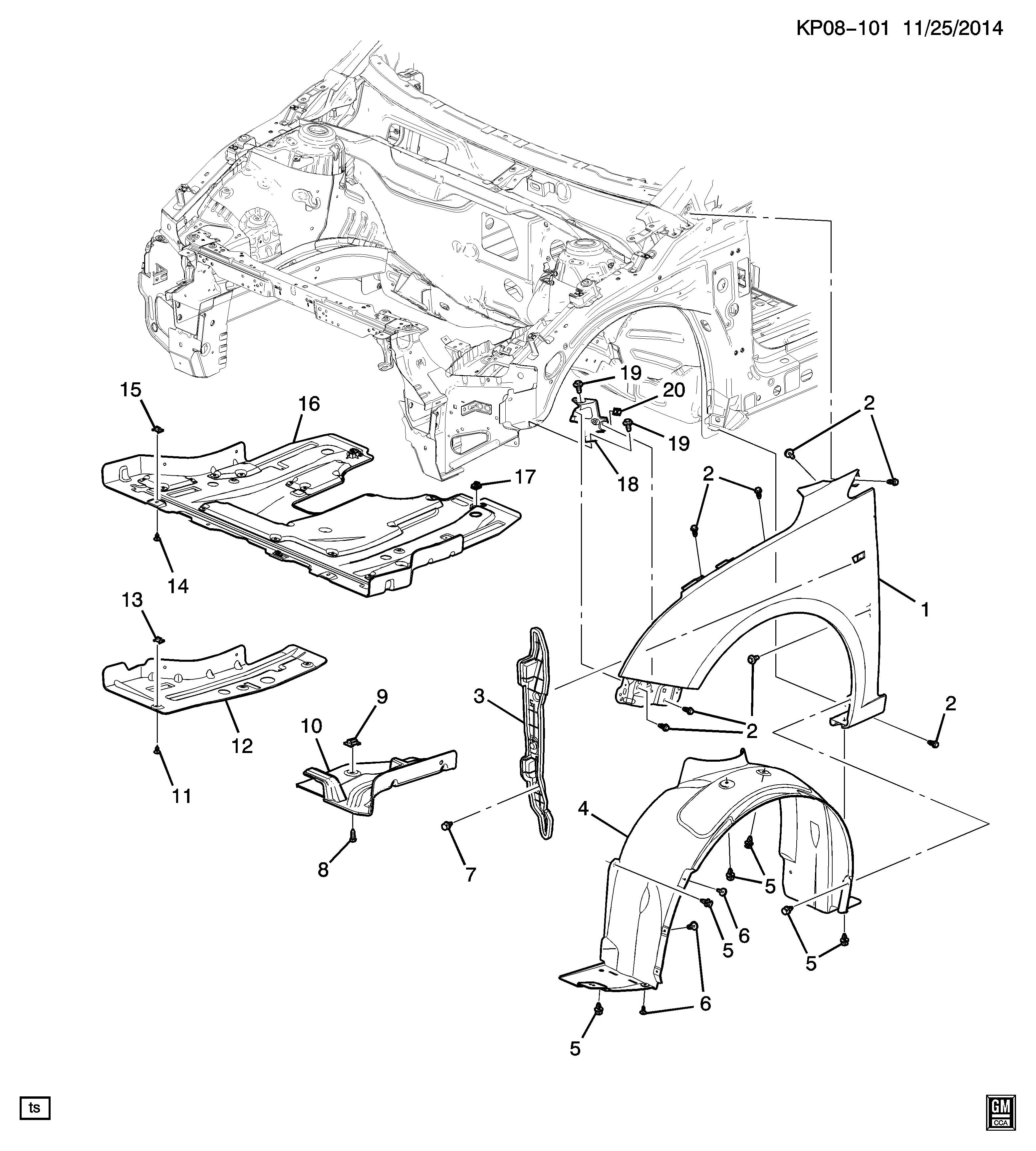 КРЫЛО И КОЛЕСНАЯ АРКА/ПЕРЕДНЯЯ ЧАСТЬ