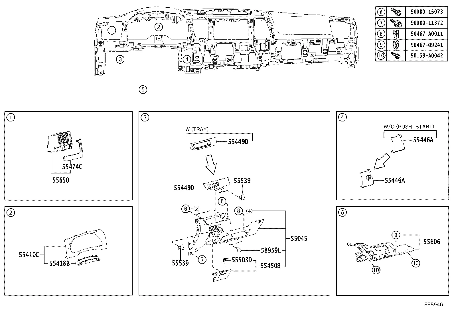 INSTRUMENT PANEL & GLOVE COMPARTMENT
