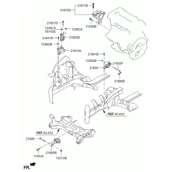 Подвеска двигателя и коробки передач