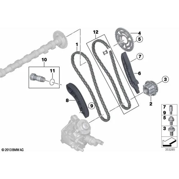 Приводная цепь механ.газораспред. Вх