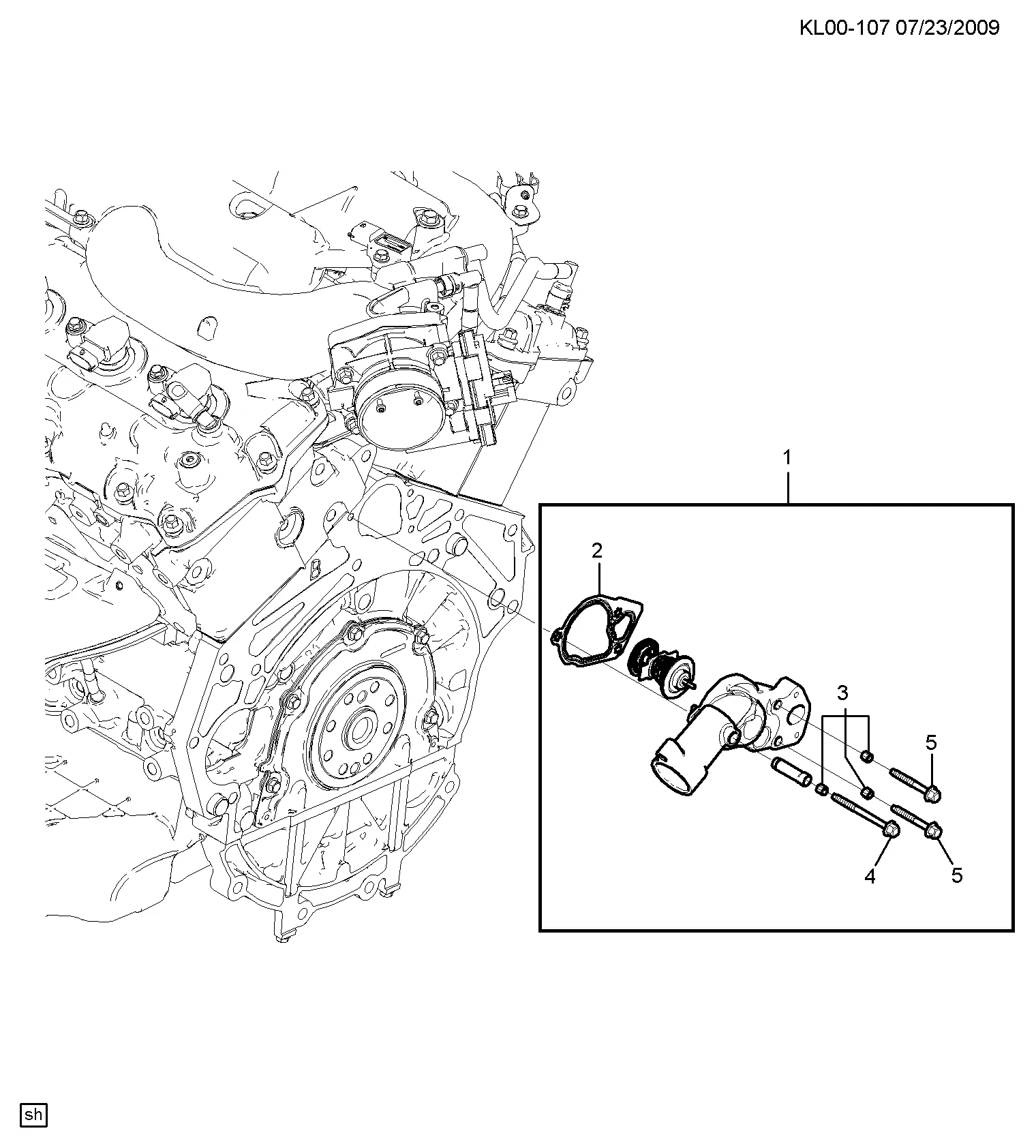 ДВИГ. СБ. 3.2 Л V6 PART 9 ТЕРМОСТАТ (LU1/3.2G)