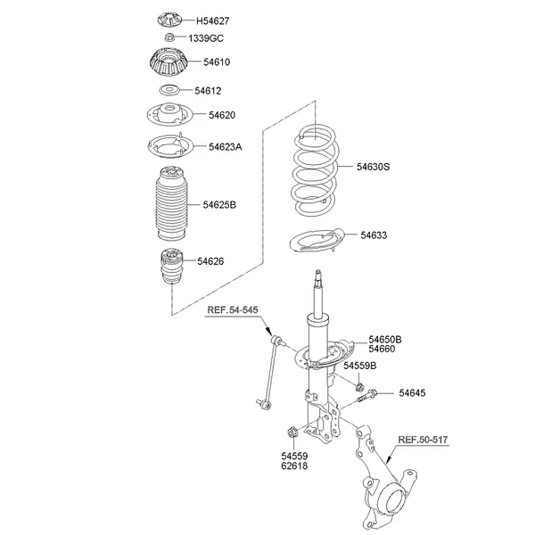 Пружина и стойка передней подвески