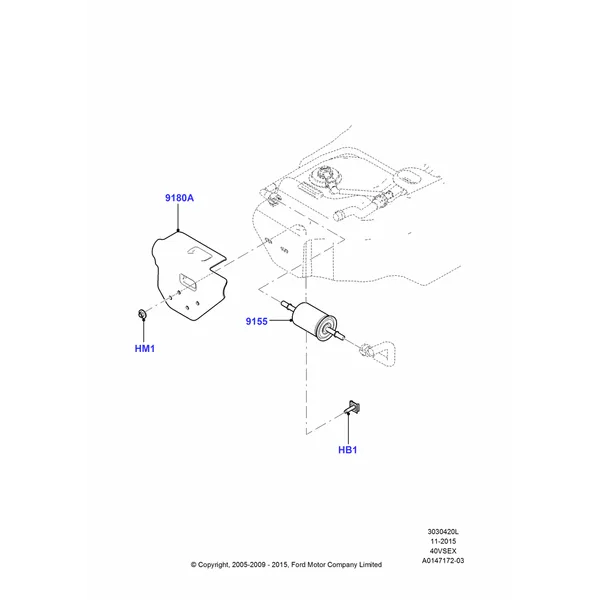 20L - Fuel Filter, 4.0L V6 12V SOHC EFI; 19/JUL/2005-16/DEC/2010