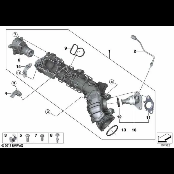 Система впуска AGR с упр.заслонками