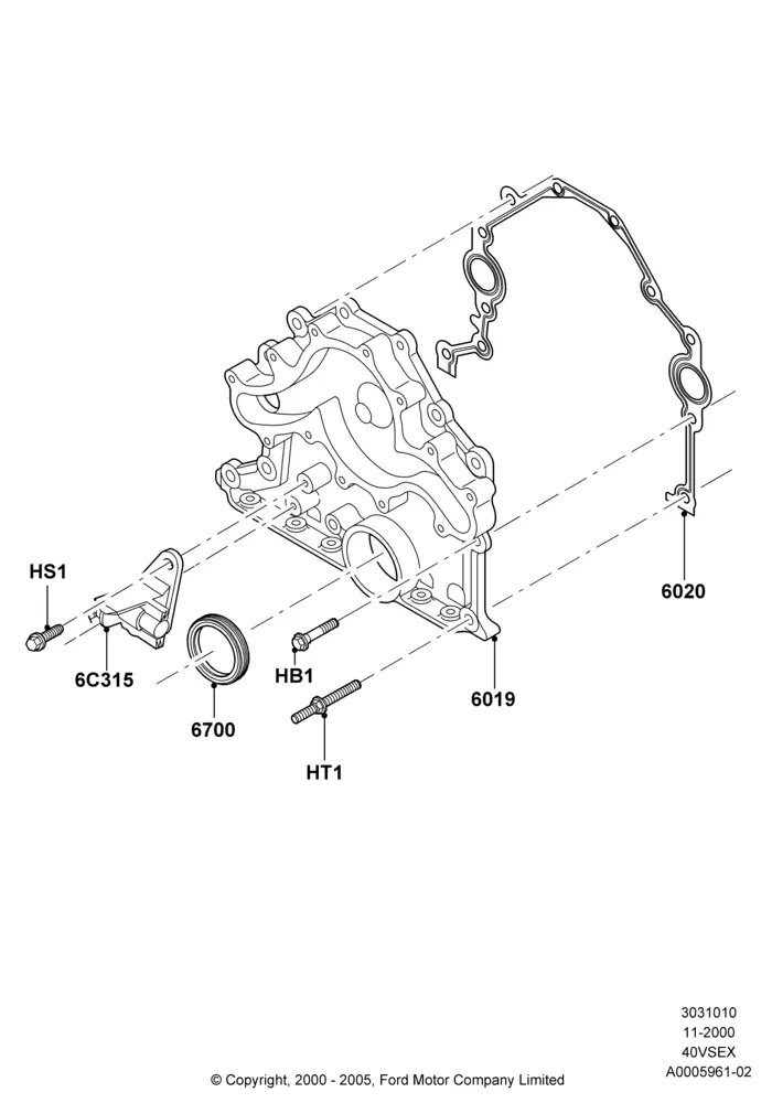 10B - Timing Gear Covers, 4.0L V6 12V SOHC EFI; 13/NOV/2000-16/DEC/2010