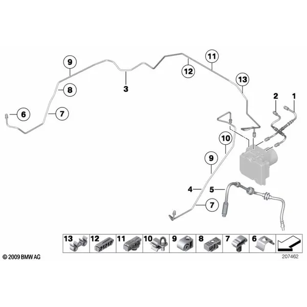 Трубопровод тормозного привода Пд