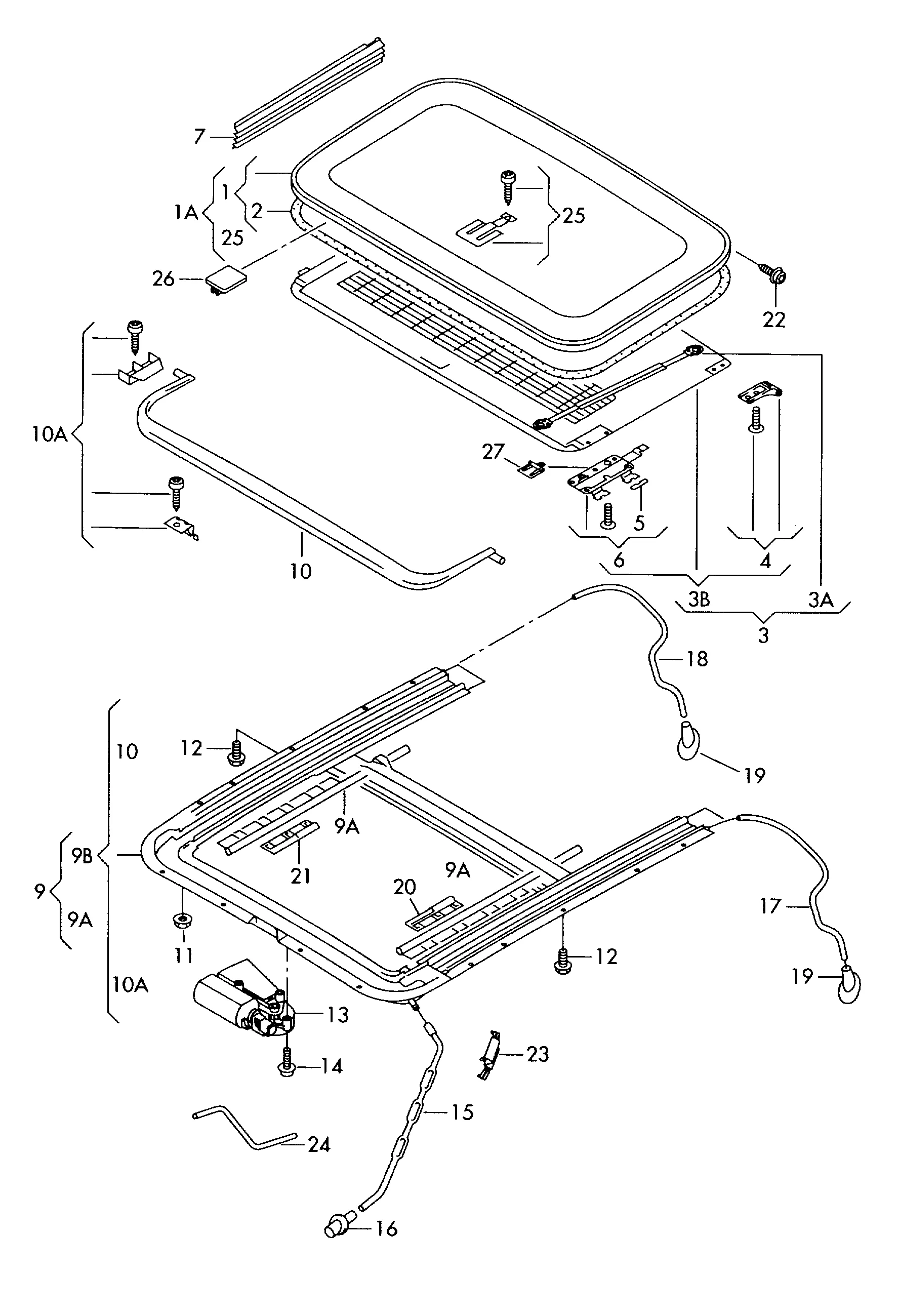 Стекл. подъёмно-сдвижной люк