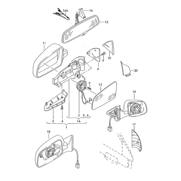 Внутреннее/наружное зеркало