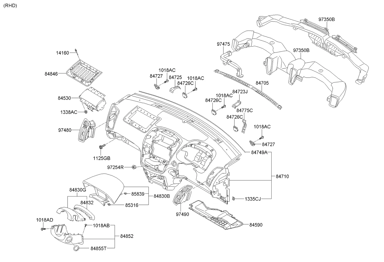 накладка панели приборов верхняя