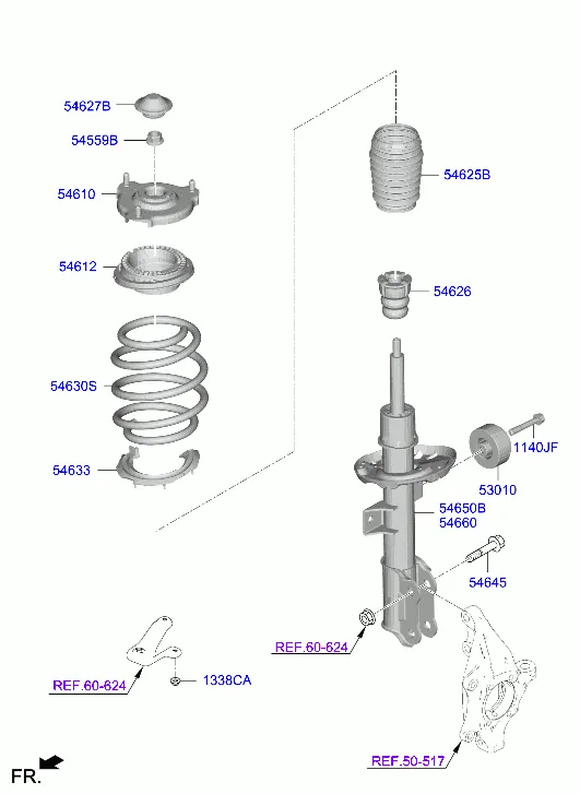 Пружина и стойка передней подвески