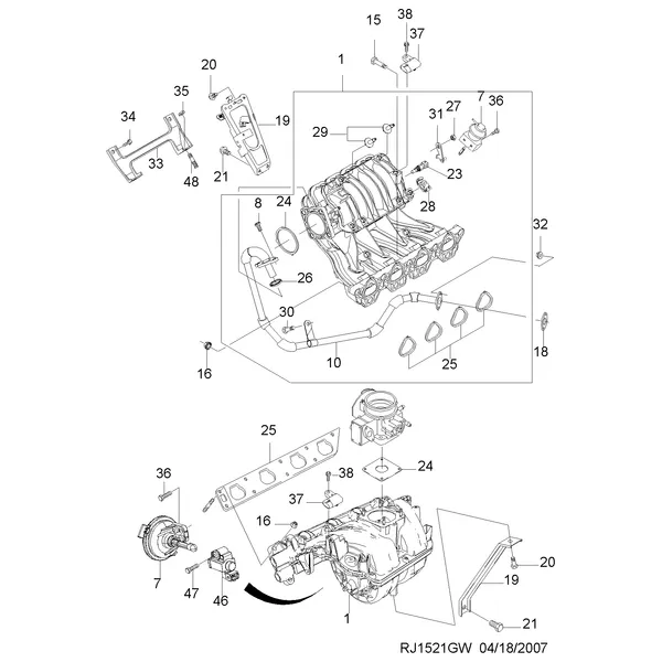 ВПУСКНОЙ КОЛЛЕКТОР(FAM-I ДВРВ) (1521)