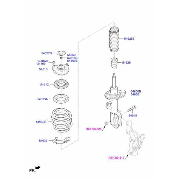 Пружина и стойка передней подвески