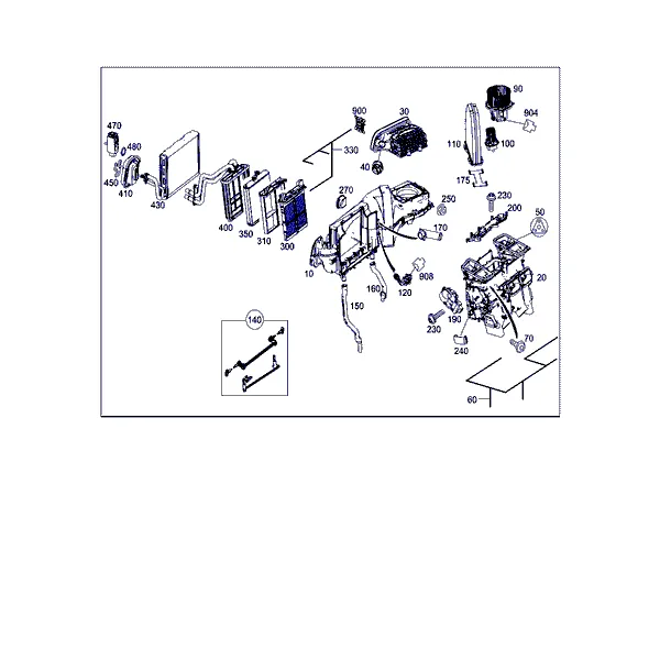 КОРОБ СИСТЕМЫ КОНДИЦИОНИР. И ОТОПЛ. С ВЕНТИЛЯТОРОМ И ЖГУТОМ ЭЛЕКТРОПРОВОДКИ