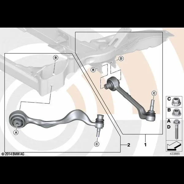 Ремкомплект тяги и попер.рычага подв.