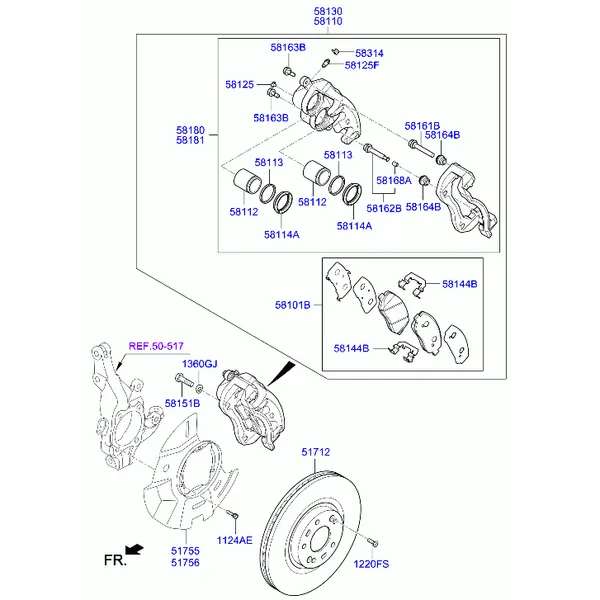 Тормозной механизм переднего колеса