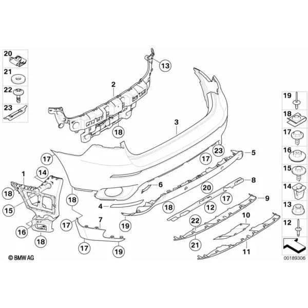 Облицовка заднего бампера