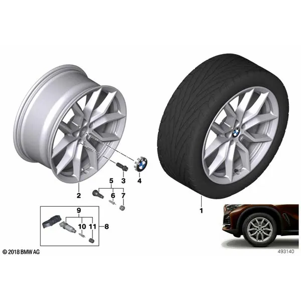 BMW кол.с л/с диск.V-обр.спицы 734 - 19"