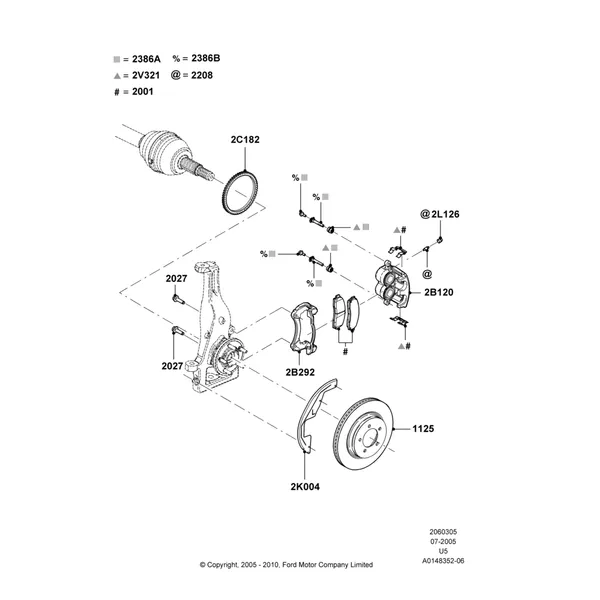 05B - Front Brake Discs and Calipers; 19/JUL/2005-16/DEC/2010