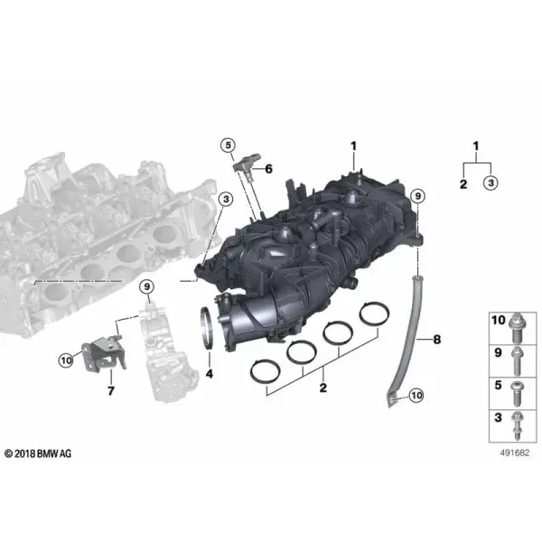 Впускной коллектор с охлаждением наддувочного воздуха