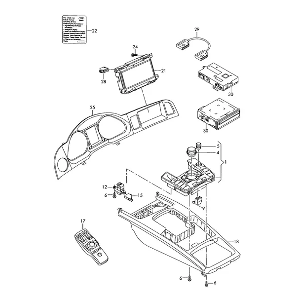 Панель управления и индикации для мультимед.интерфейса 'MMI'