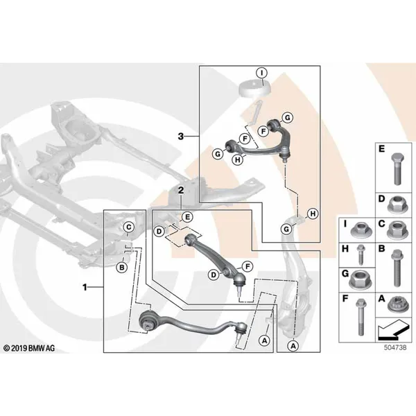 Ремкомплект поперечного рычага подвески