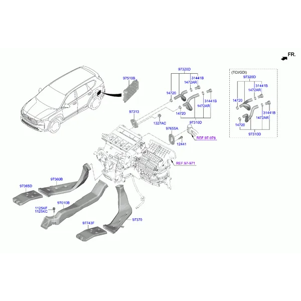 Воздуховоды и шланги системы отопления