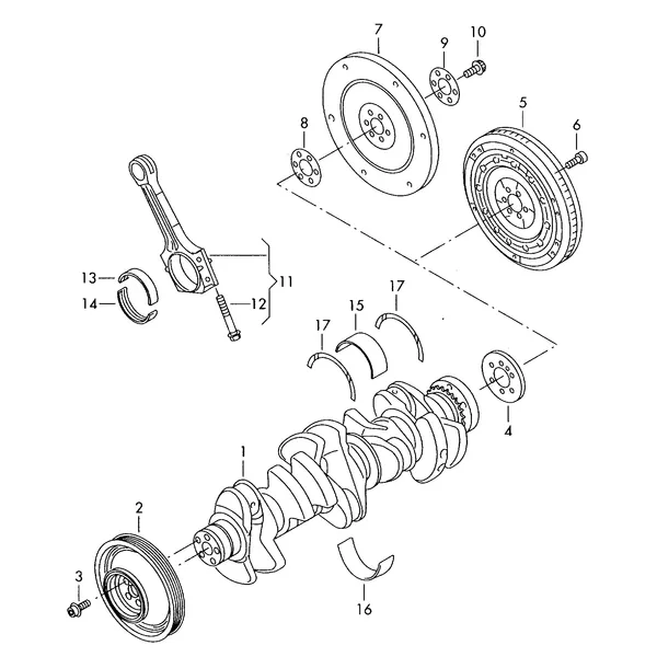 Коленчатый вал Шатун Опора