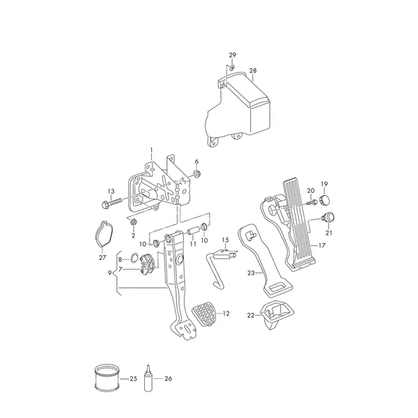 Педали тормоза и акселератора
