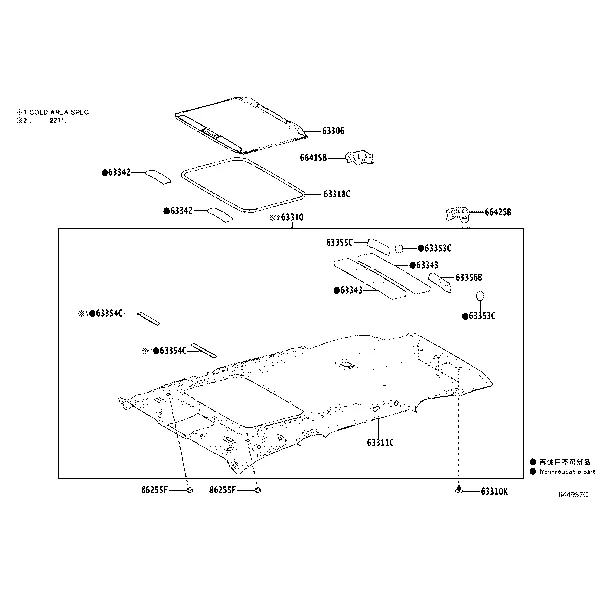 ROOF HEADLINING & SILENCER PAD
