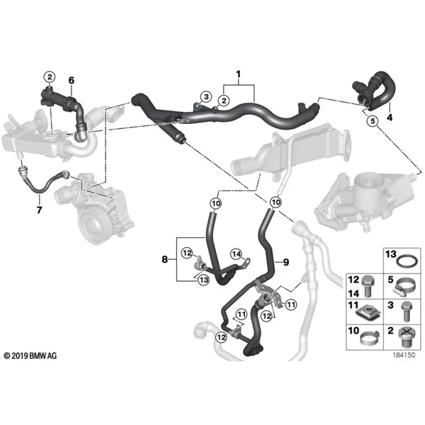 Водяной шланг системы охлаждения