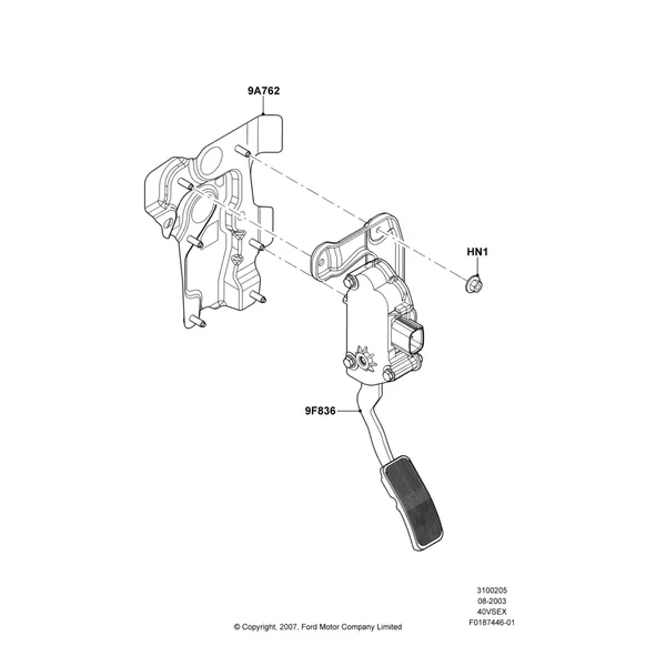 05H - Accelerator/Injection Pump Controls, 4.0L V6 12V SOHC EFI; 04/AUG/2003-16/DEC/2010