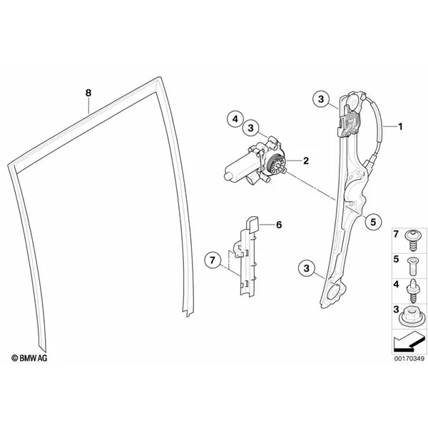 Механизм перемещения стекла двери Зд