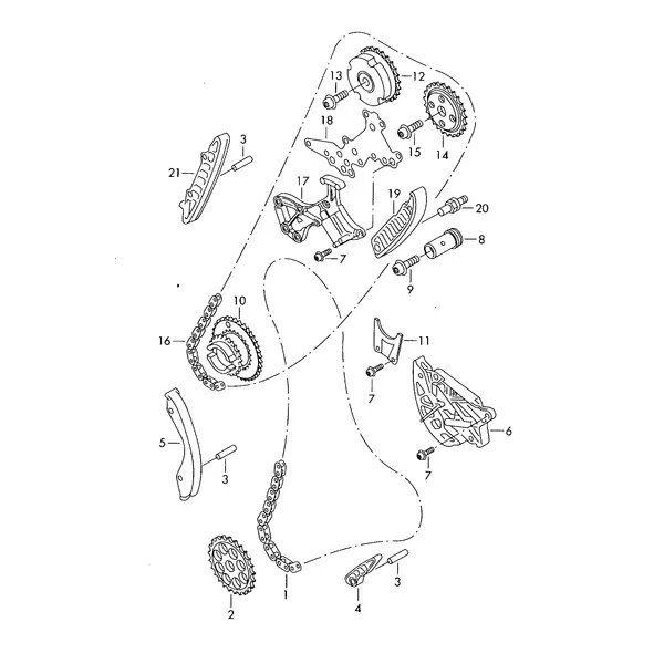 Цепь привода ГРМ Планка успокоителя